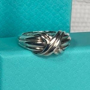 Tiffany & Co. Vintage Sterling Silver Signature X Ring - Size 4.5